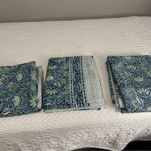 Hand block print kantha coverlets king size cotton linen.